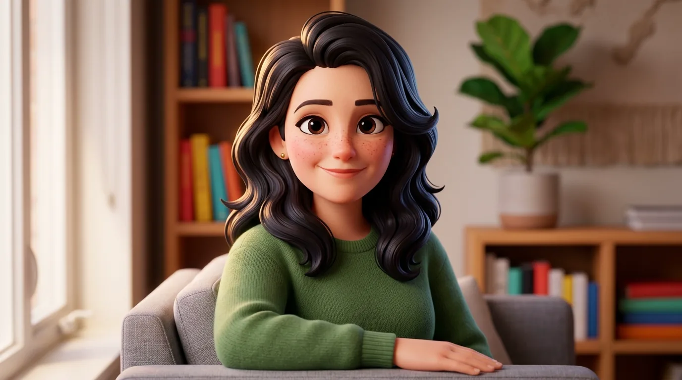 Same AI character rendered in 3D style